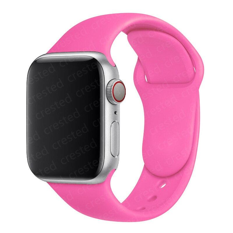 Silicone Strap For Watch Band 44mm 40mm 38mm 42mm Rubber Belt Wristband Bracelet iWatch1 2 3 4 5 Se 6 Band