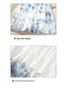 Yunnan Tie-dye Halter Neck V-neck 3D Flower Summer Dress with Wide Hem Skirt for Women