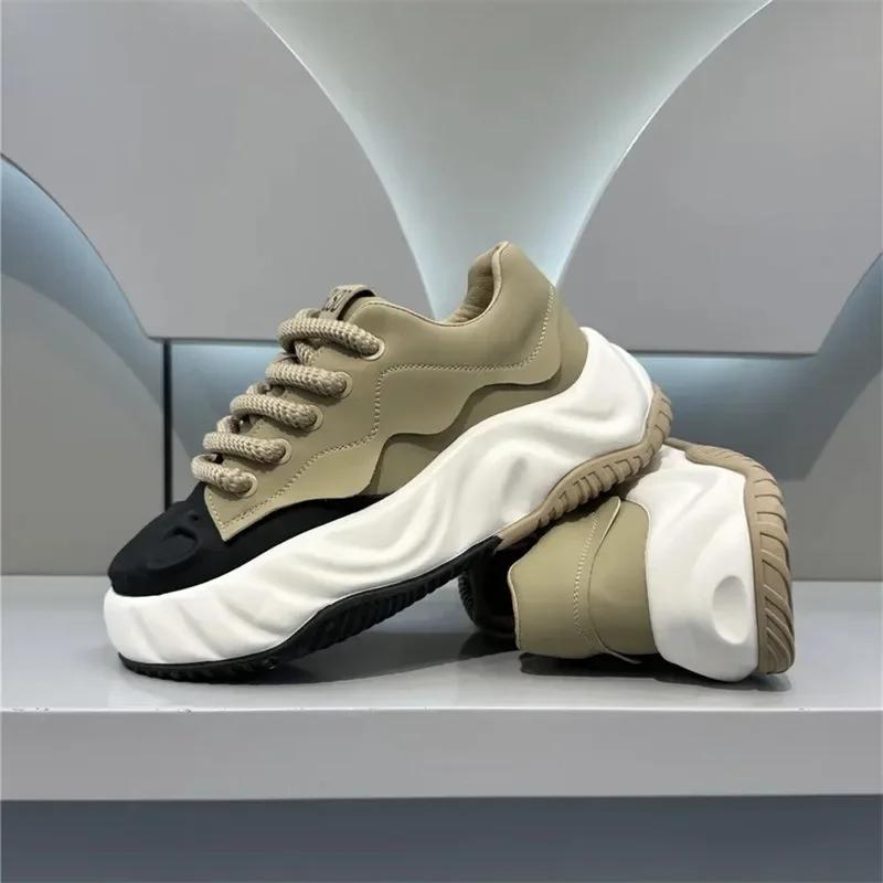 Zapatos para hombre 2025, zapatillas de deporte gruesas y cómodas