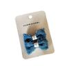 Nian Nian Blue Retro Fabric Hair Clip - Gentle On Hair, Korean Style, Handmade BB Accessory