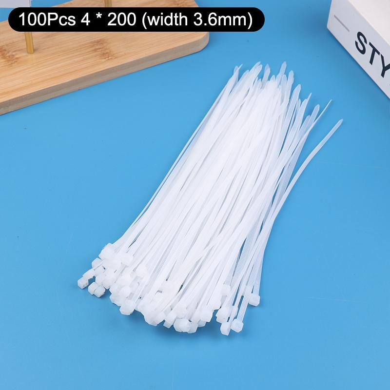 100/500 Stück Selbstverriegelnde Kabelbinder Kunststoff Nylon Verstellbar Kabel Befestigungsschlaufe Zuhause Büro Draht Reißverschlussbinder