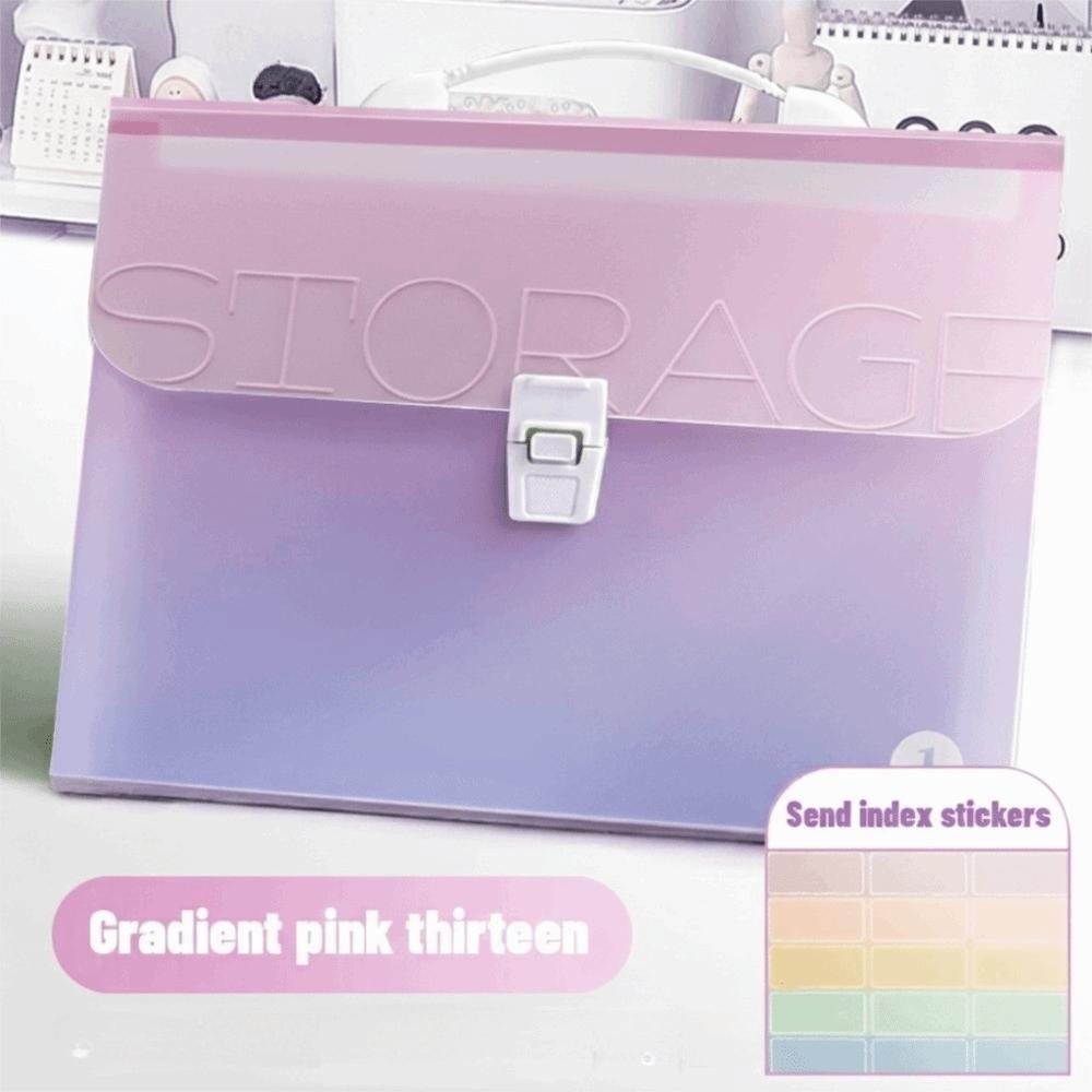 

Kawaii A4 Portable Accordion Bag Gradient Color Information File Bag Office