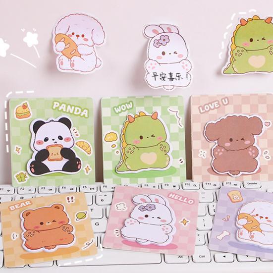 4Pcs Sticky Paper Cute Special-Shaped Cartoon Design Self Adhesive Note Pads