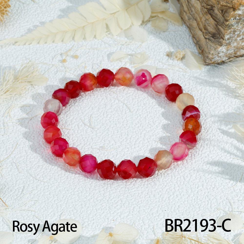 European Multi-Color Faceted Beaded Elastic Bracelet, Stackable Semi-Precious Stone Design
