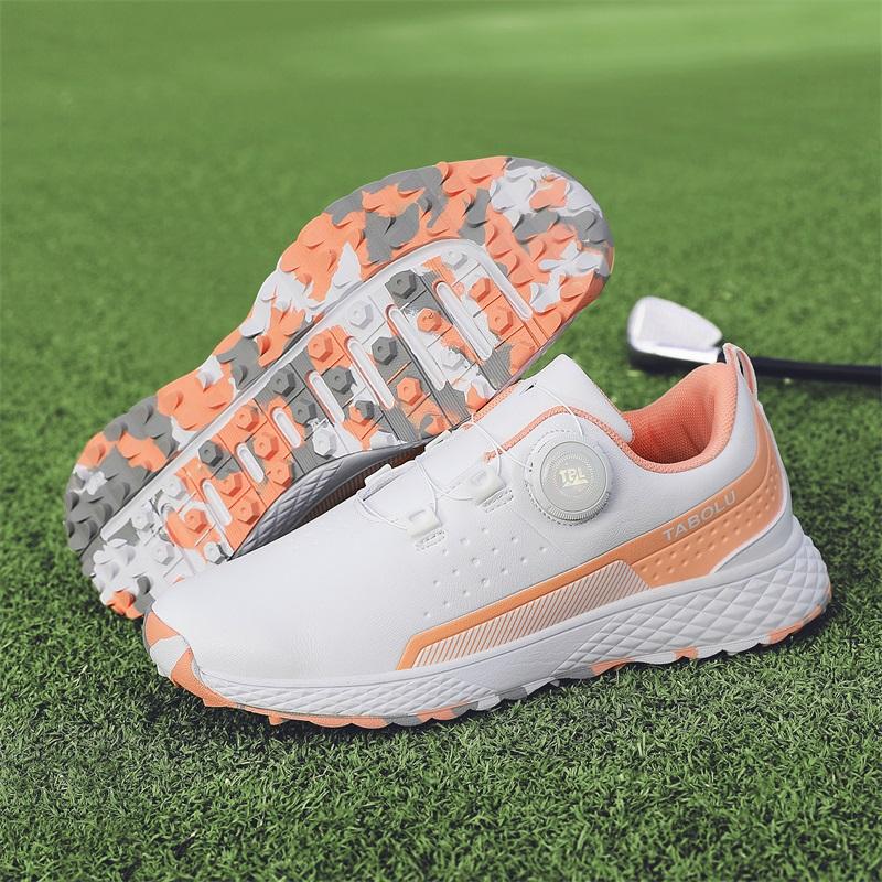 Damskie Buty Golfowe Profesjonalne Skórzane Trampki Duży Rozmiar Outdoorowe do Chodzenia Płaskie Miękkie Modne Golfer