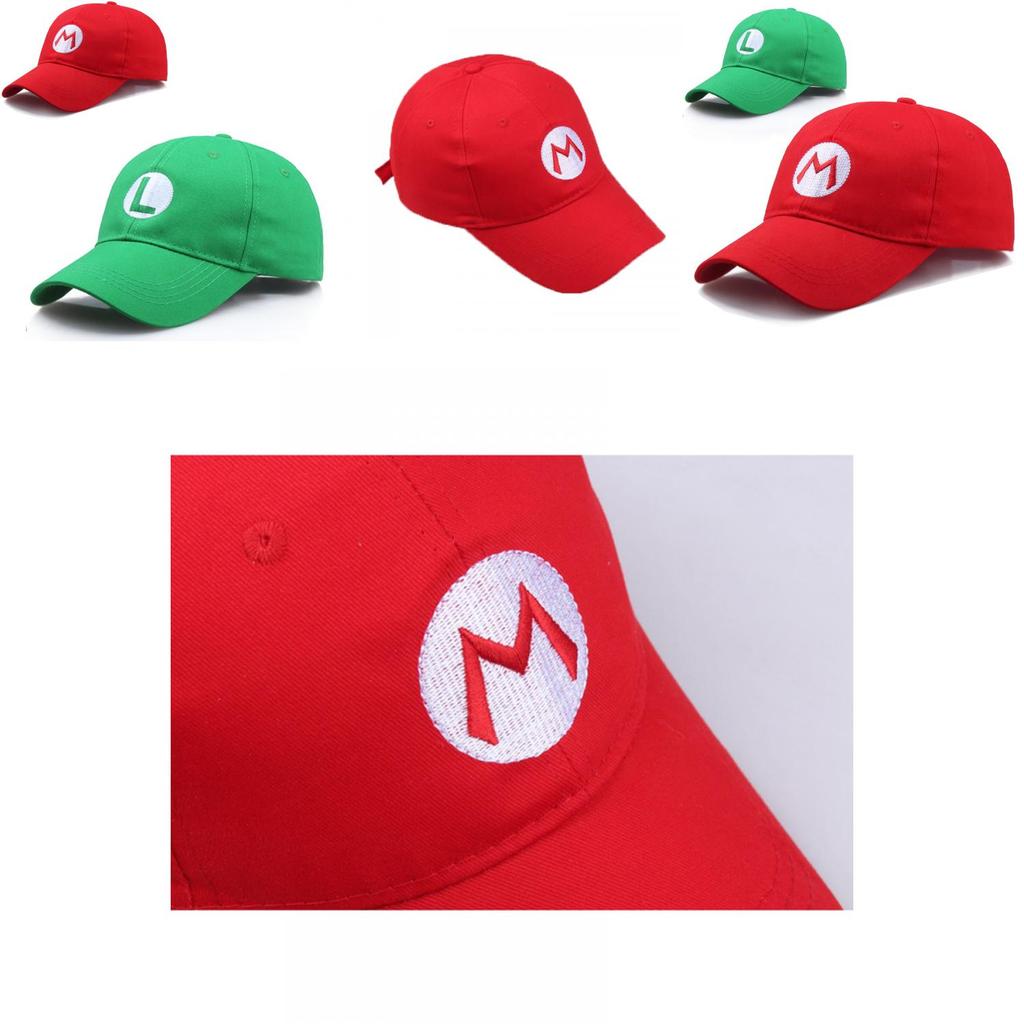 Quality Mario Baseball Cap Super Mario Bros Costume Hat For All Sizes**