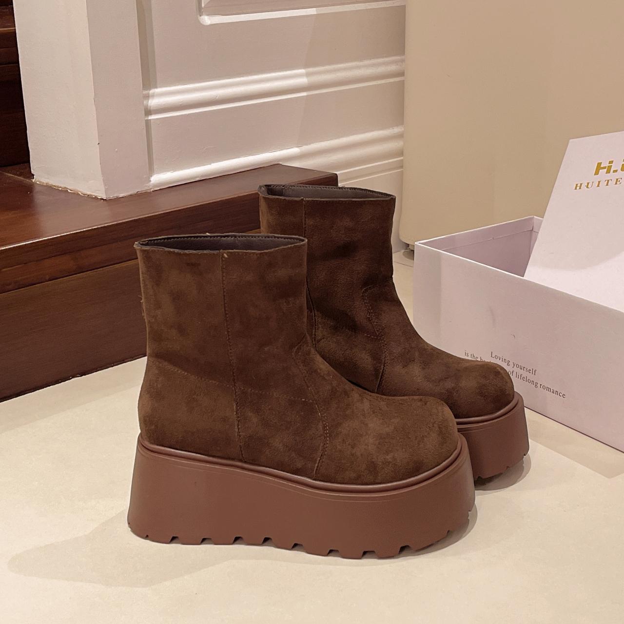 

Леопардовая платформа женские зимние ботильоны замшевые туфли на высоком каблуке женские 2025 тренд зимние брендовые готические прогулочные мотоциклетные ботинки женские 35