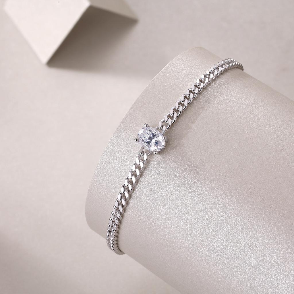 New Product Bracelet Women'S Niche Design 925 Silver Light Luxury Hip-Hop Style Moissanite Jewelry