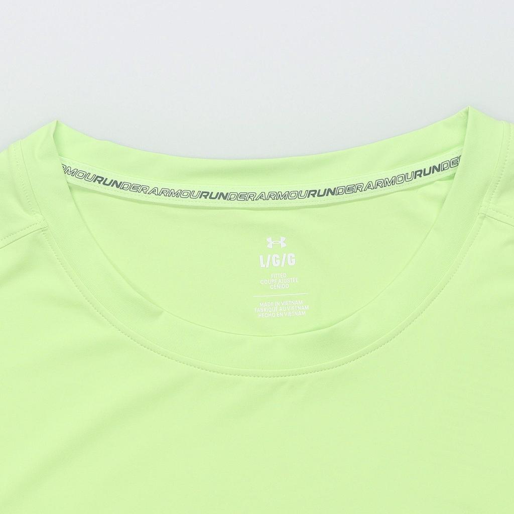 Under Armour Iso-Chill Running Sports Crew Neck Striped Short Sleeve T-Shirt Men Tops Light-Grass-Green 1376518-304