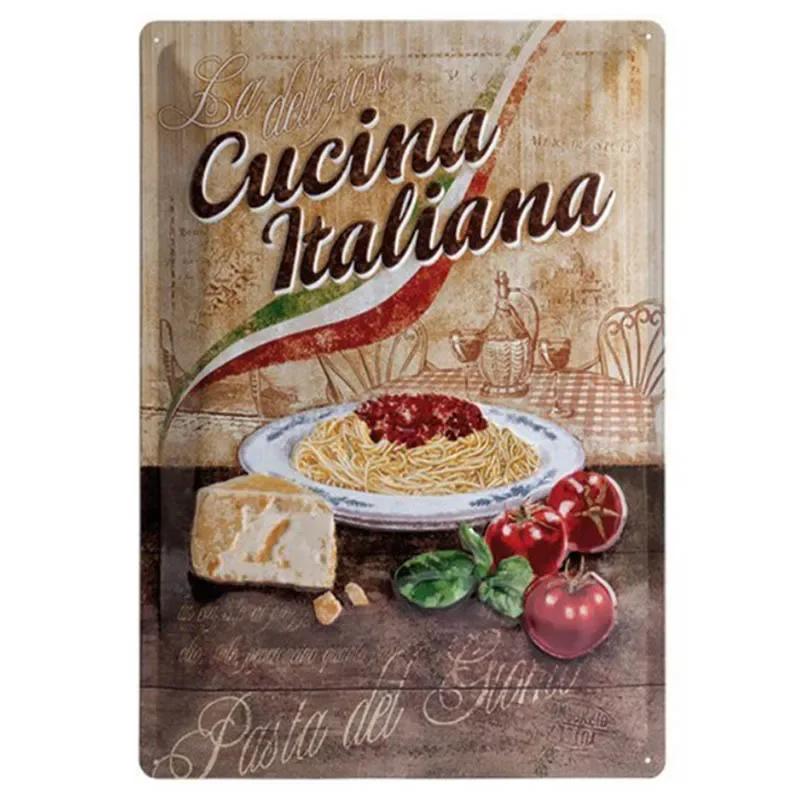 Pizza Schild Retro Blechmalerei Vintage Metallbild Wanddekoration Für Pizzeria Restaurant Esszimmer