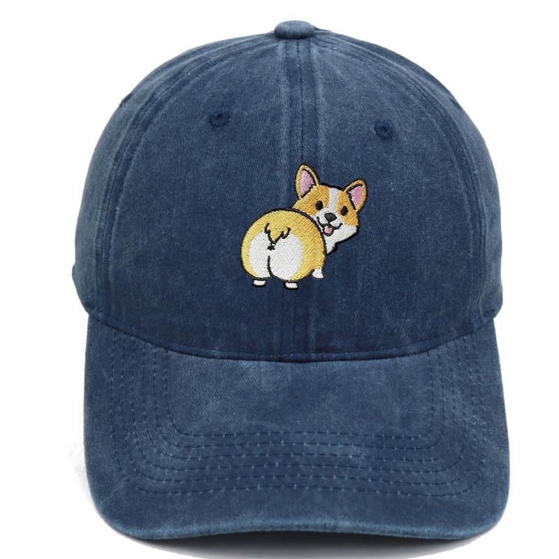 Corgi Dog Embroidered Baseball Cap With Sunshade For Casual Outdoor Wear