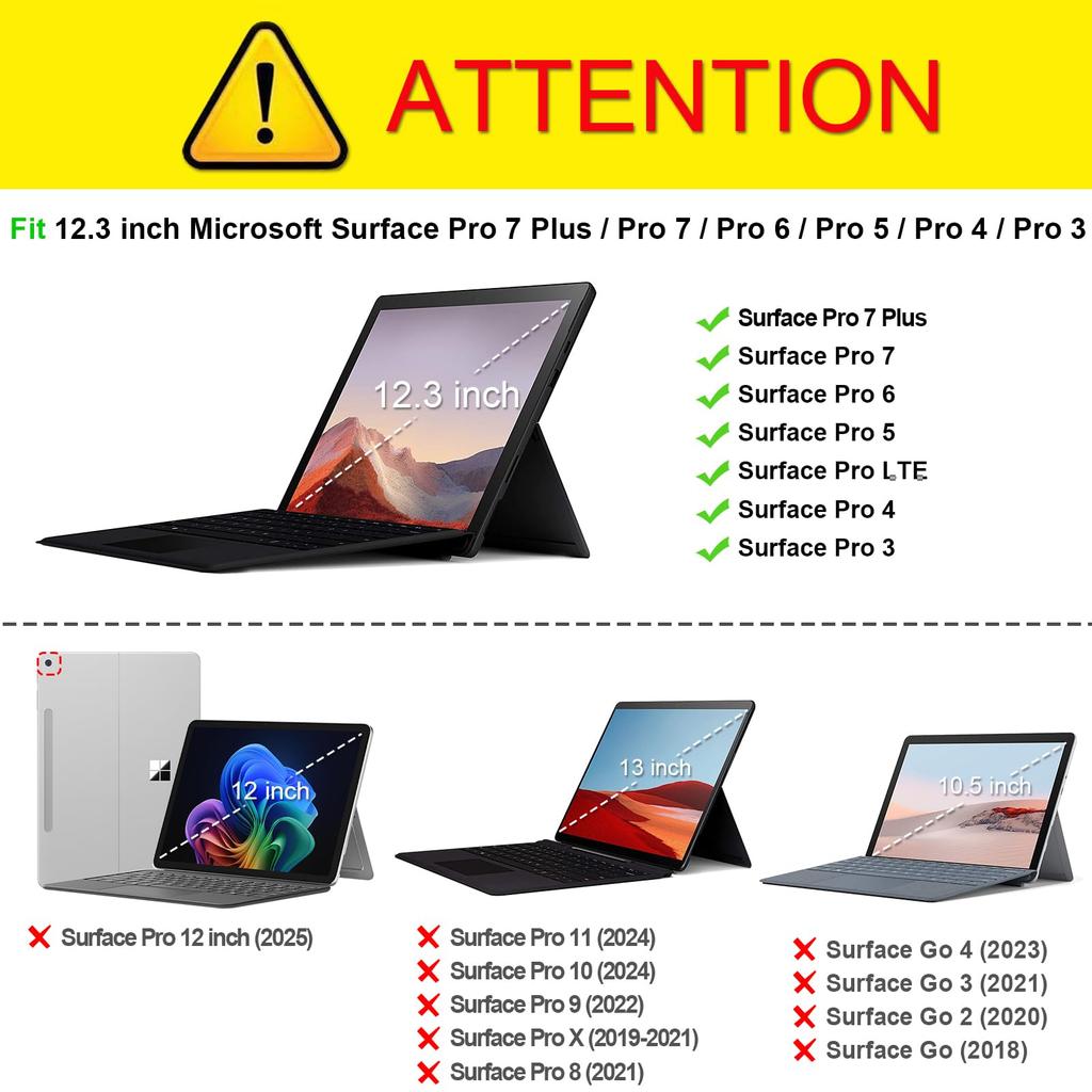 Fintie Case for Microsoft Surface Pro Slim Tablet Case with PU Leather with Pocket and Pen Holder for Storage 7/6/5 (2017/4/3), Stand, Multi-Viewing