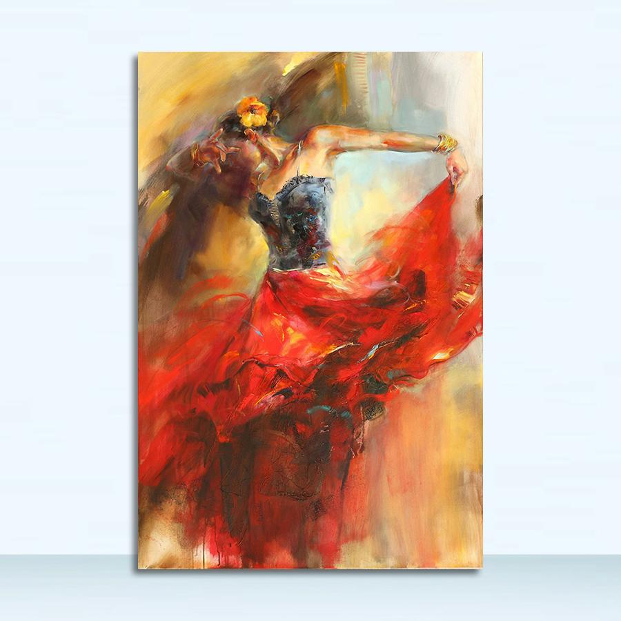 

Скандинавские постеры и принты, настенная картина для гостиной, Куадрос, абстрактная танцующая балерина, картина маслом на холсте