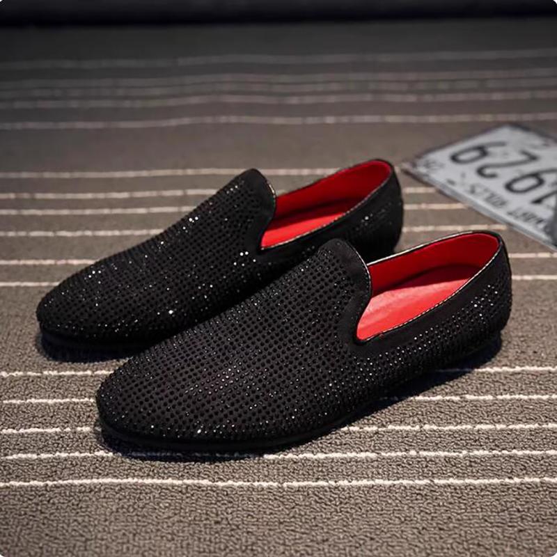 Fashion Personalized Foot Set Loafers Willow Spikes Men's Studded Leather Shoes Korean Hair Stylist Bean Shoes Handmade Dress Shoes A8