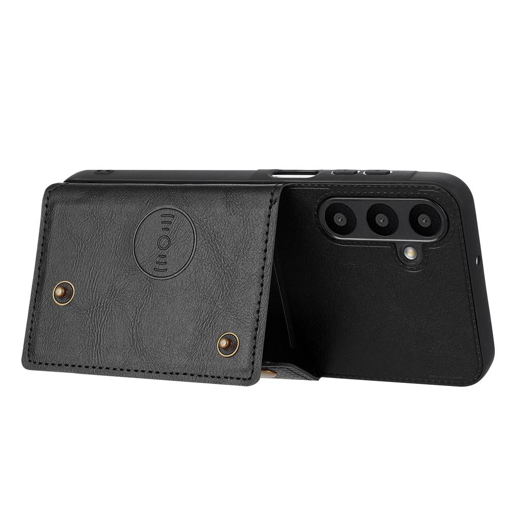Card Holder Leather Case for Samsung Galaxy S25 S24 Ultra Plus FE S24Plus S24FE S24+ 5G Business Wallet Phone Cover Etui