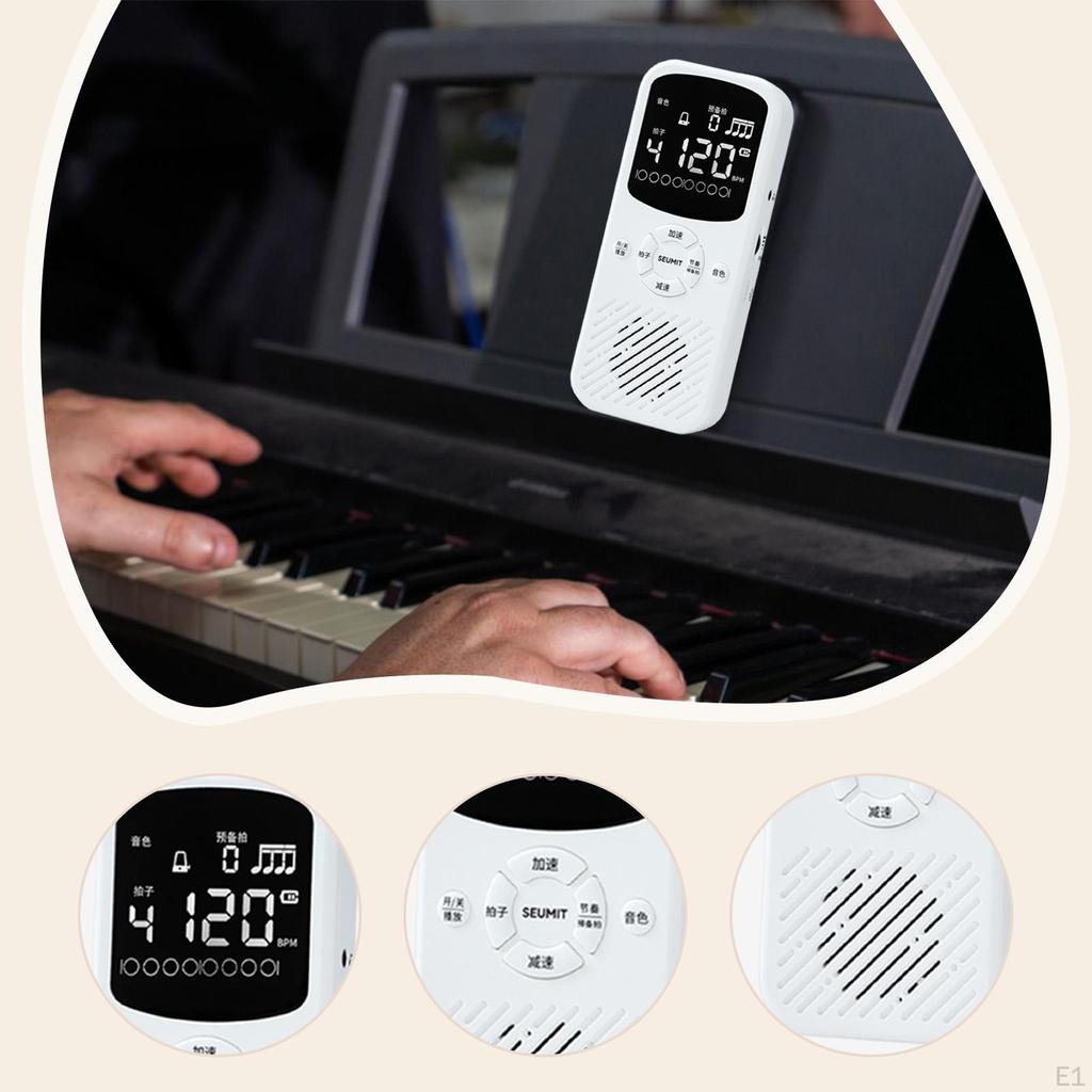 Digital Metronome Electronic Display Lightweight Vocal Counting Tone Generator for