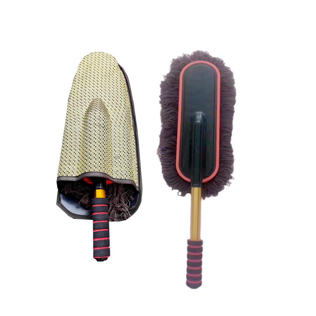 Retractable Car Wax and Dusting Brush - Self-Service Mop for Car Wash and Dust Sweeping