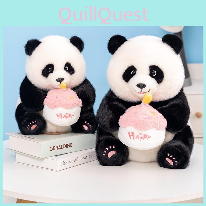 Plush Panda Cake Toy Cartoon Stuffed Animal Doll Decorations Kids Gift Cute