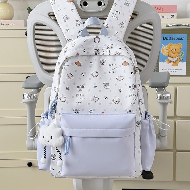 Schoolbag Korean Version Ins Cute Casual Backpack Large Capacity Cute Graffiti Junior High School Schoolbag Female Sweet Versatile Backpack