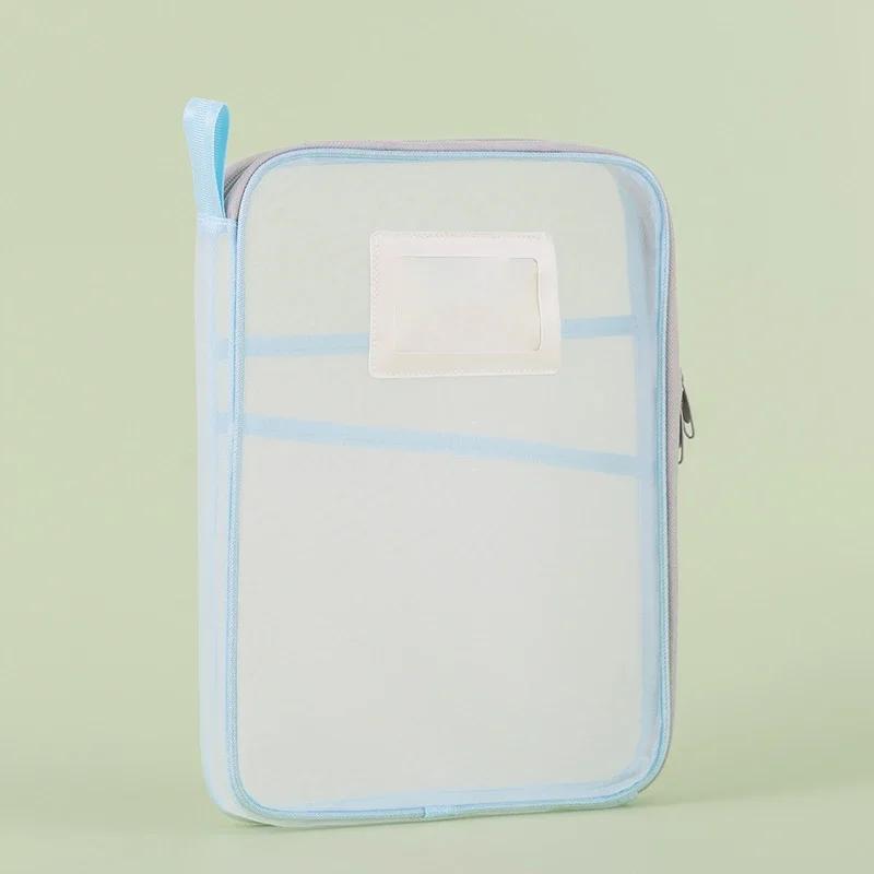A4 Briefpapier Opbergtas Dubbellaags Gaas Ritszak Grote Capaciteit Organizer Mappen Schoolkantoorartikelen Briefpapier Tas