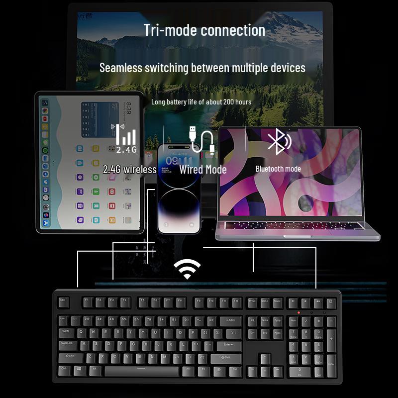 Feker CR87 87-Key Three-Mode Cherry MX Mechanical Keyboard