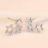 925 Sterling Silver Female Luxury Crystal Round Stud Earrings Vintage Wedding Jewelry White Zircon Stone Earrings New Nice