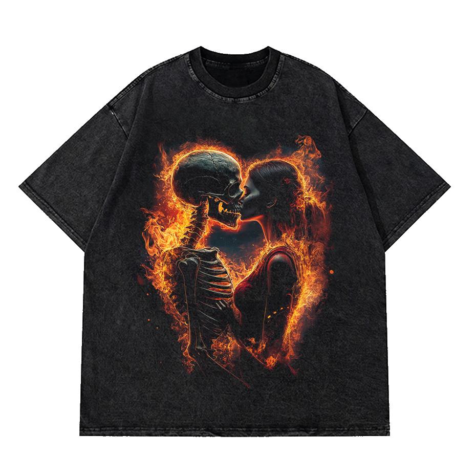 Men T Shirts Skull Print Tee Shirt Men Skull Graphic Tees Mens Summer Clothes Men T Shirts Short Sleeve Tee Harajuku Clothes S