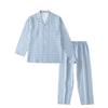 Set Pigiama in Cotone Stile Giapponese: Manica Lunga per Uomo e Donna, Pantaloni in Garza a Doppio Strato, Ideali per Coppie in Autunno.