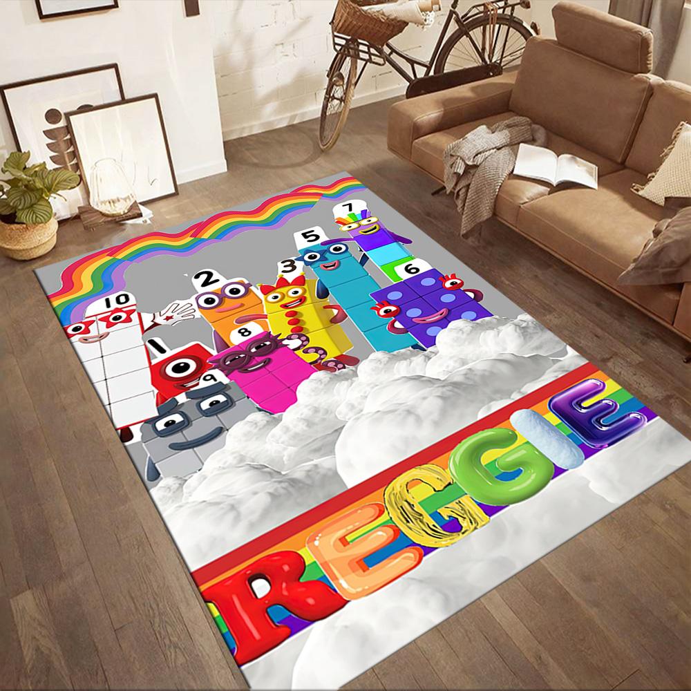 Numberblocks Area Rug Perfect for Entryway Outdoor Playrooms Foyer Anti-slip Rug Anime Office Decor Best for Christmas