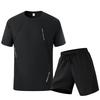Summer Casual Sports Suit Men's Short Sleeved Lightweight Quick Drying Ice Silk Two-piece Set