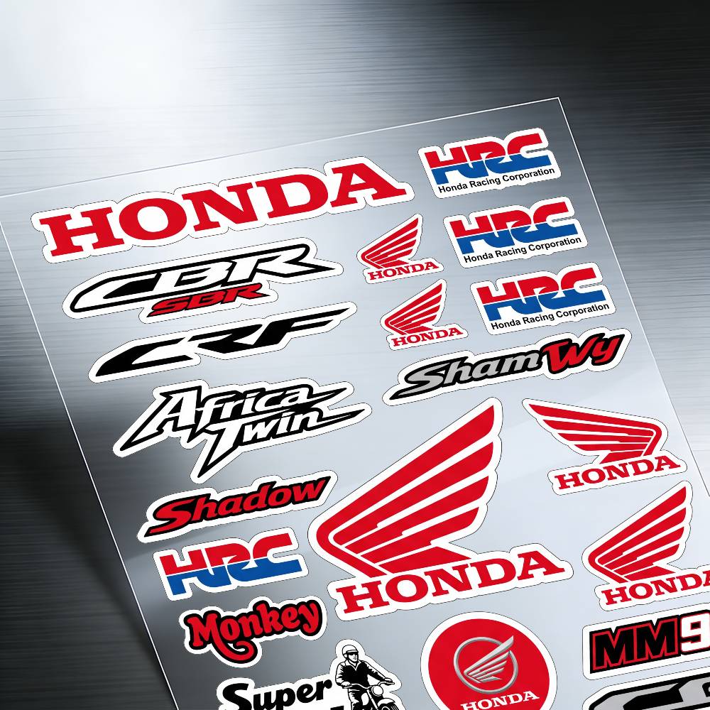 FOR HONDA HRC H WING Motorcycle Reflective Stickers Waterproof Decals for Helmet Scooter Fuel Tank Toolbox Racing XL0