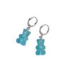 Gradient Chic Resin Bear Earrings Creative Animal Shape For Women