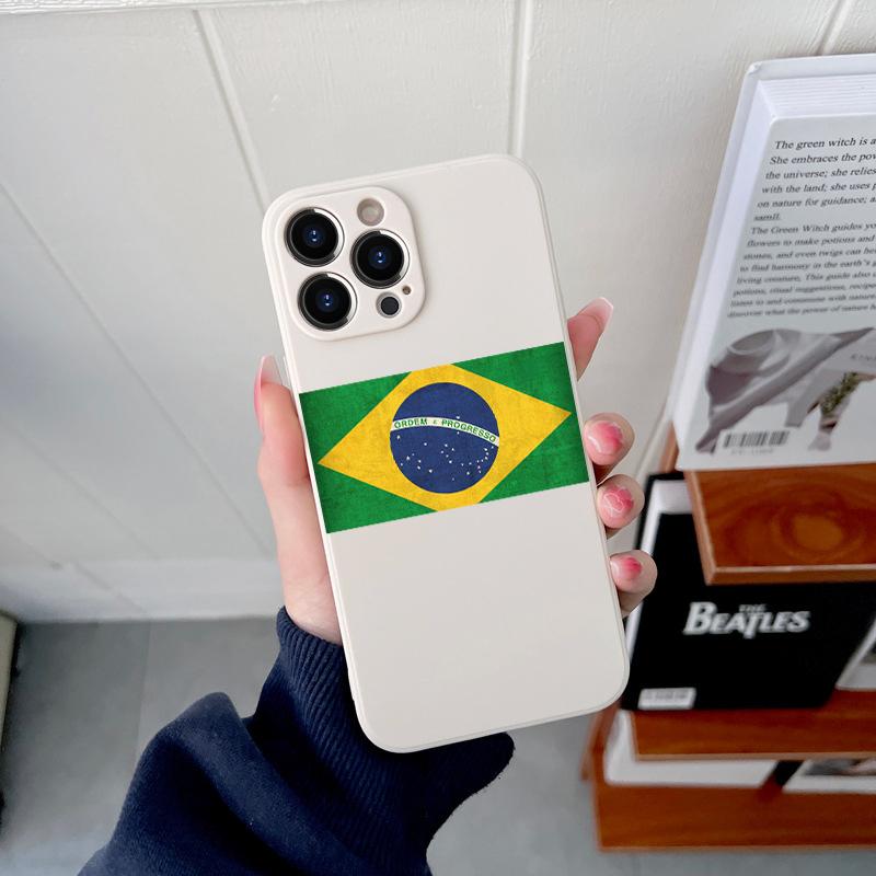 

Бразилия Марокко Флаг Оригинальный квадратный жидкий силиконовый чехол для телефона iPhone 14 11 12 13 Pro Max Mini X XS XR 7 8 Plus SE DIY Cover iPhone 12