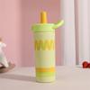 316 Stainless Steel Insulated Tumbler With Straw Lid Carry Rope 650ml Cartoon Design Kids Women Students Outdoor Travel