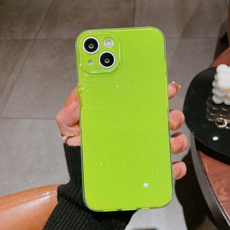 Solid Color Crystal Glitter Phone Case for IPhone 16 15 13 14 Plus 12 11 Pro Max Soft Silicone Candy Jelly Protective Back Cover