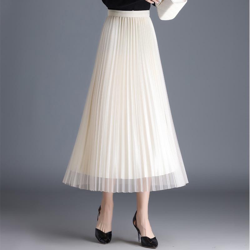 

Double-Sided Mesh Versatile Slimming Mid-Length Gauze Skirt - Spring New Arrival One Size (suitable for 85-155 jin)