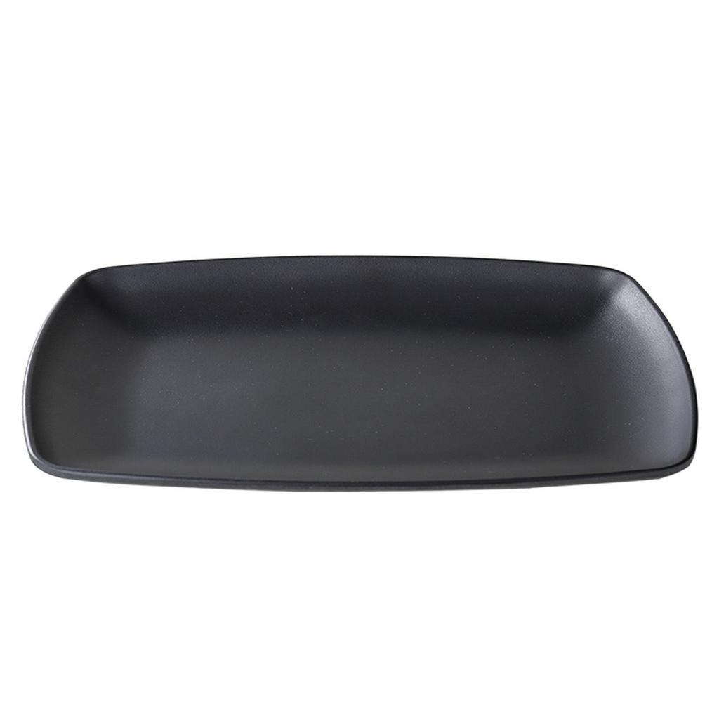 Black Matte Melamine Rectangular Plate – Ideal for BBQ, Grilling, Hot Pot, Restaurant, or Buffet Side Dishes
