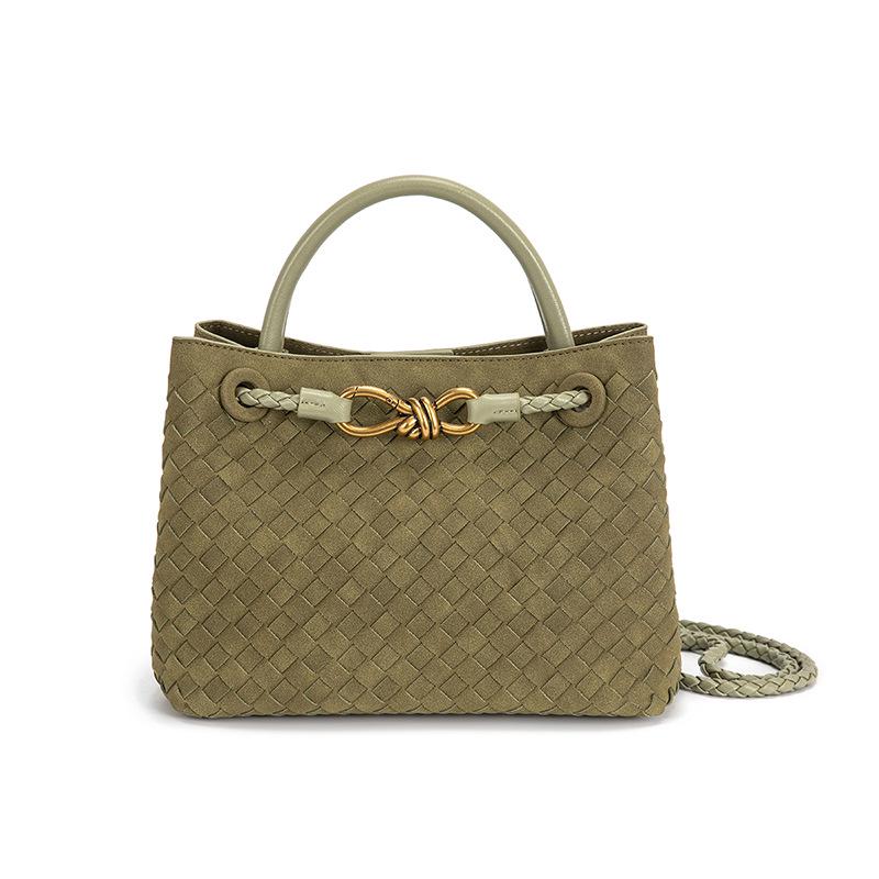 Woven Metal Rope Buckle Multi-Use Tote: Large Capacity Handbag & Crossbody Bag