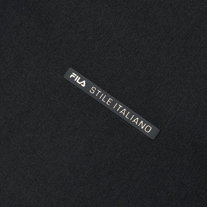 FILA White Casual Comfortable Knit Pullover Long Sleeve T-Shirt Men Tops Black F11M513208F-BK