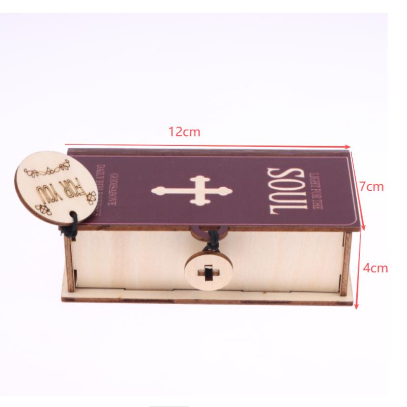 

1Set Bible Verse Cards Storage Wooden Box -Portable Scripture Prayer Organizer, Decorative Storage Case For Religious For Family