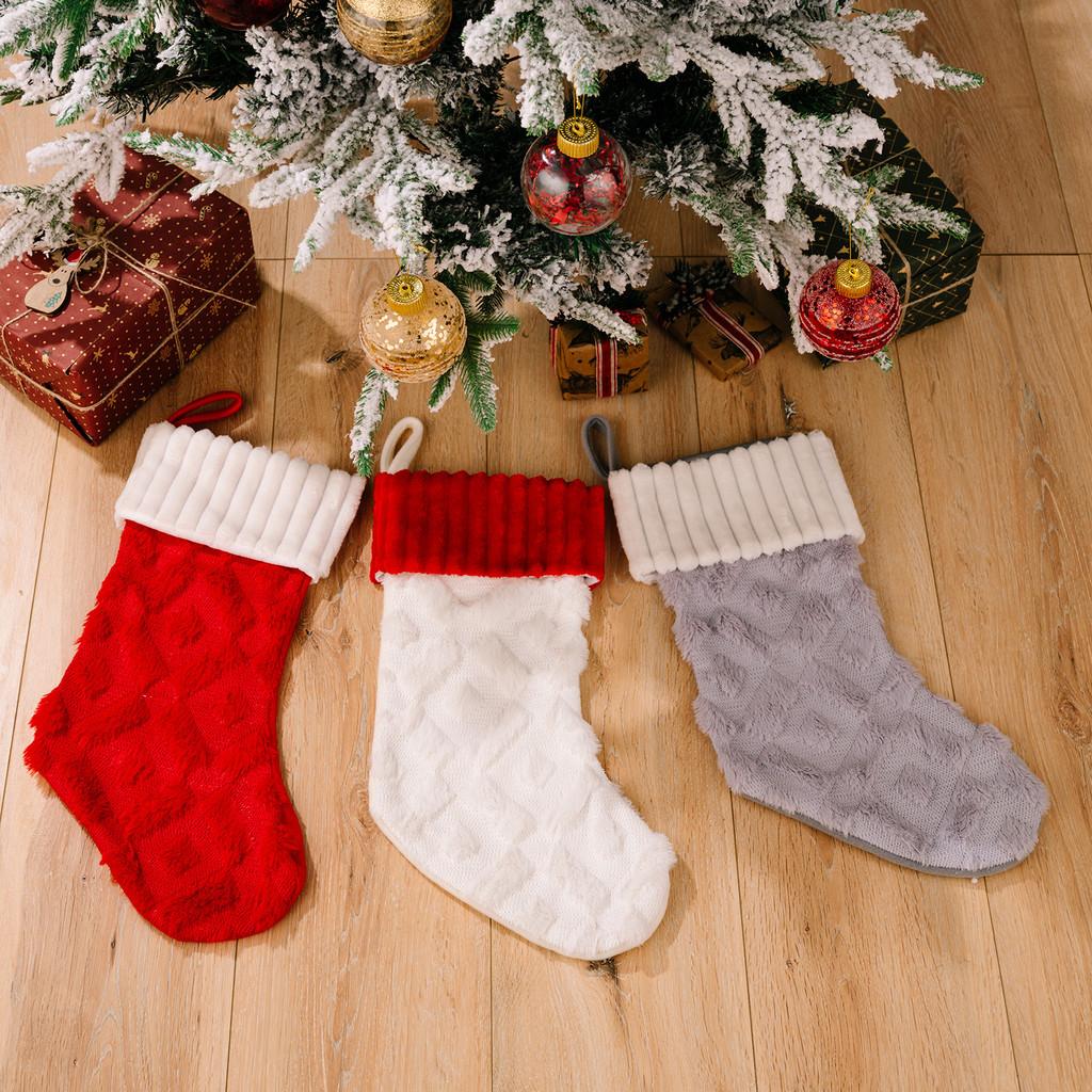 Stylish And Elegant Plush Christmas Stockings For Festive Winter Celebrations