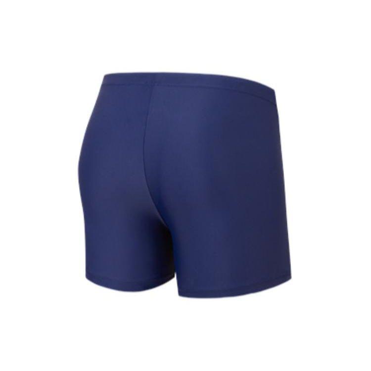 Anta Logo Print Elastic Waist Straight Leg Sports Swim Trunks Men Swimwear Blue 992227881-2