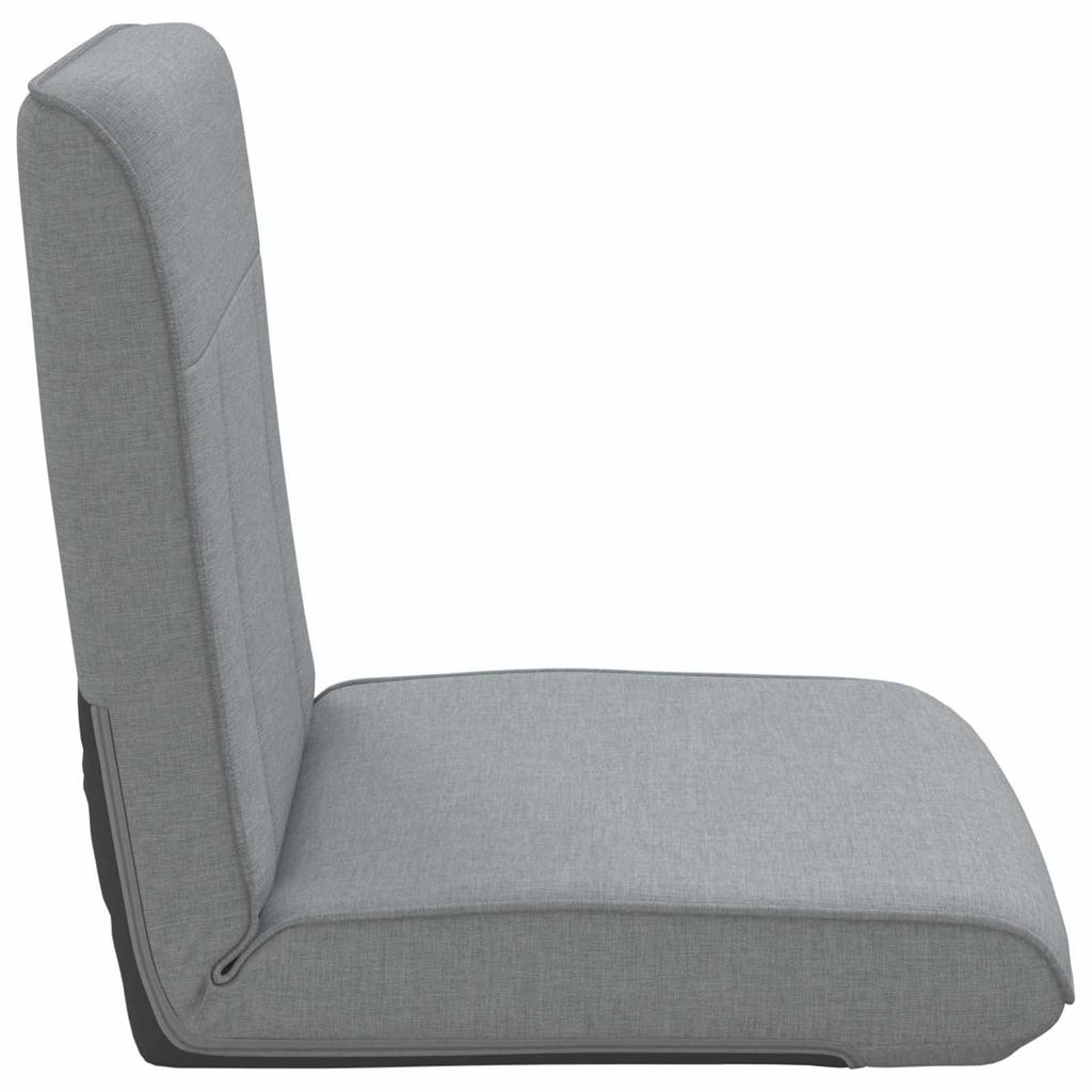 Adjustable Footstool Light Grey Fabric
