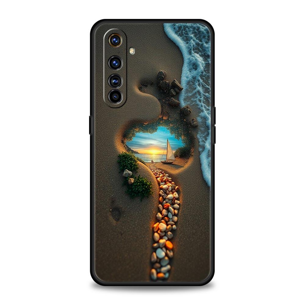 Ocean Coastal Seashell Seaweed Pattern Case For Realme C67 C63 C55 C53 C35 C25 C21 GT 3 5 6 10 11 12 13 Pro Soft TPU Phone Cover