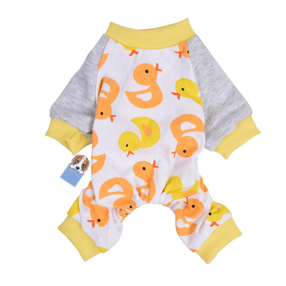 Pet clothes pajamas with elastic washable wear-resistant cotton pajamas dog clothing puppy home