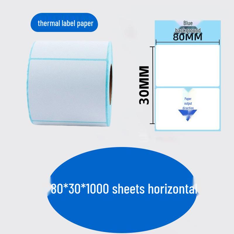 Durable Self-Adhesive Thermal Label Paper for Electronic Scales - Barcode Stickers (Sizes: 80x60, 50x40, 30)