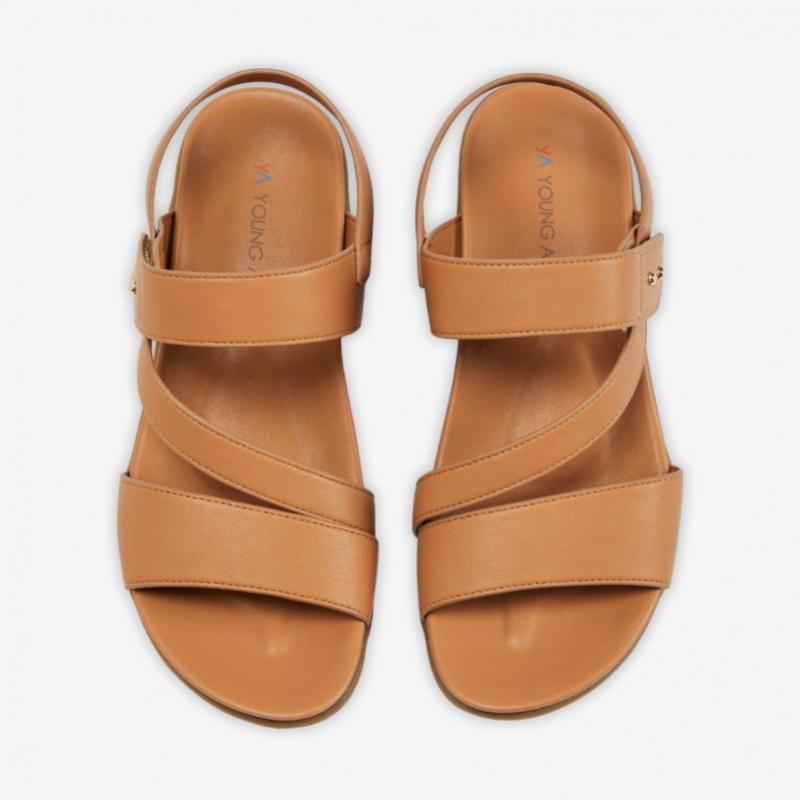 Young Age Women Curve Strap Sandal Camel