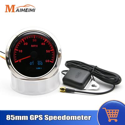 85MM 60/120MPH GPS Speedometer With GPS Antenna 7 Color Light Digital Odometer With COG Trip Mileage For 12V 24V Car Boat Marine