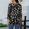Women's Fashion Casual Round Neck 3/4 Sleeve Loose Printed T-Shirt Ladies Top