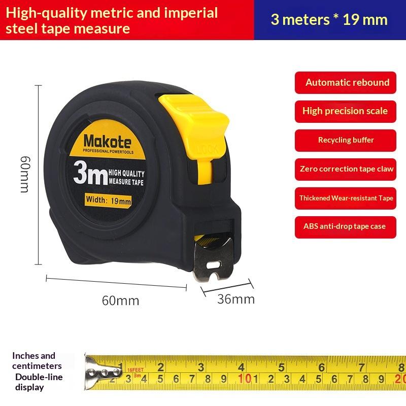 

Precise Clear Steel Tape Measure Retractable 3M/5M/7.5M/10M Thickened Rubberized Woodworking Wear-Resistant Tool Tape Ruler A5